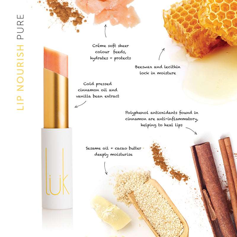 Lip Nourish - Pure by Luk Beautifood available at Rawspice Boutique.