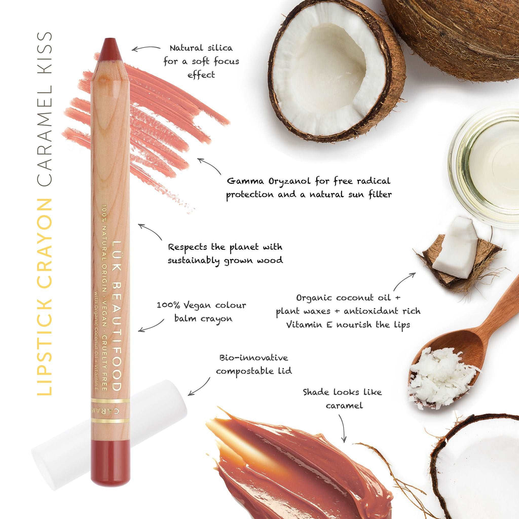 Lipstick Crayon - Caramel Kiss by Luk Beautifood available at Rawspice Boutique.