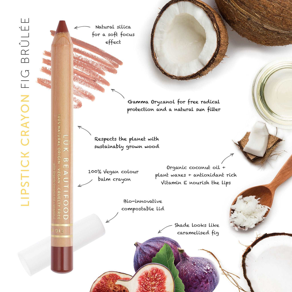 Lipstick Crayon - Fig Brulee by Luk Beautifood available at Rawspice Boutique.