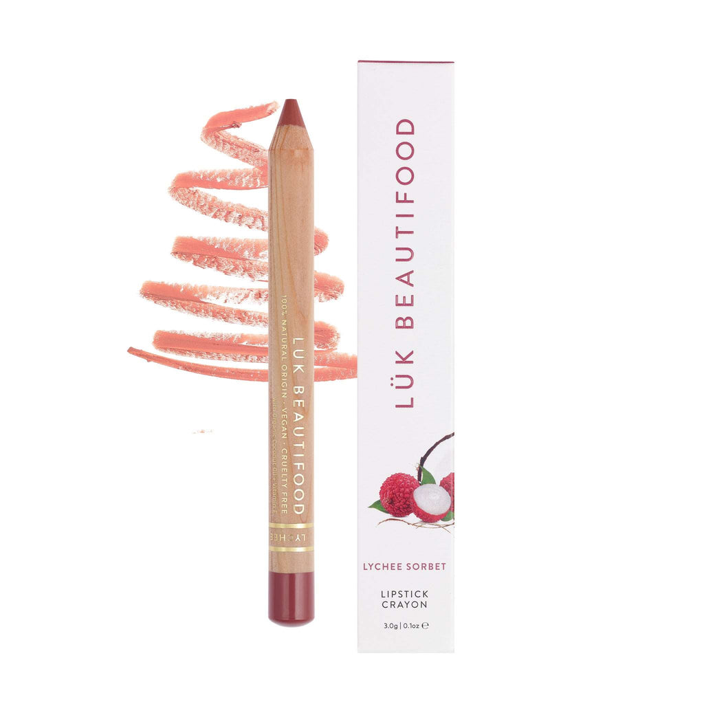 Lipstick Crayon - Lychee Sorbet by Luk Beautifood available at Rawspice Boutique.