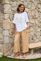 La Vie Crop Pant Caramel by Eb&Ive is currently available from Rawspice Boutique South West Rocks. 