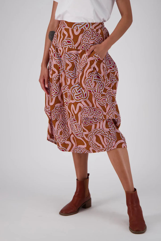 Loveknots Milwaukee Skirt - Caramel by Olga De Polga is currently available from Rawspice Boutique, South West Rocks. 