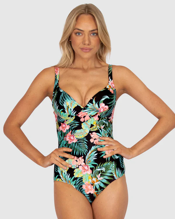 Bermuda Booster One Piece Swimsuit by Baku is currently available at Rawspice Boutique.