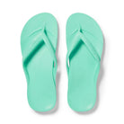 mint arch support thongs with contoured footbeds and ergonomic straps for enhanced comfort and stability.