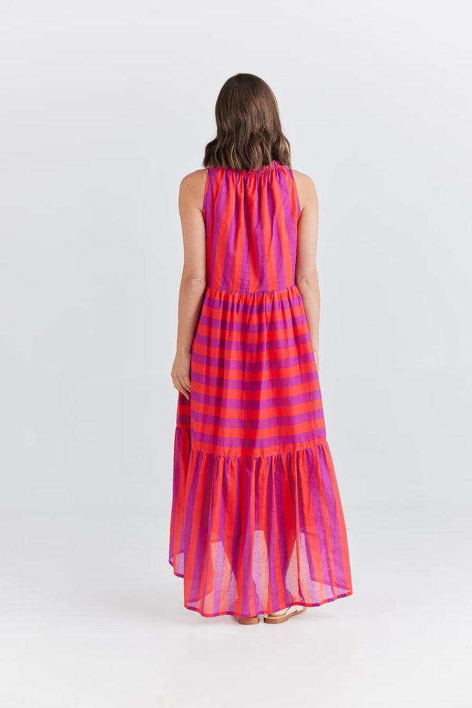 Margot Dress Yuzu Stripe by Holiday Trading is currently available from Rawspice Boutique, South West Rocks.
