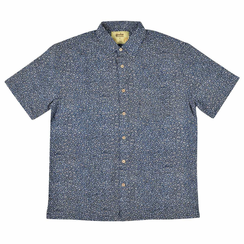 Men's Short Sleeve Bamboo Shirt - Warntungurru by Kingston Grange is available at Rawspice Boutique.
