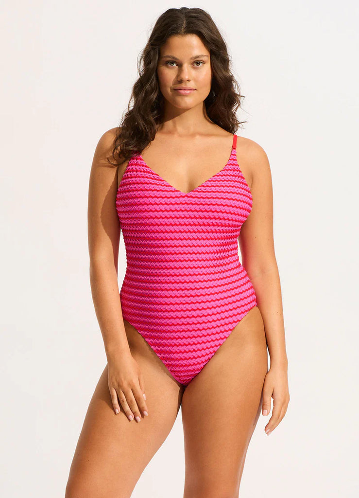 Mesh Effect One Piece Chilli Red by Seafolly is currently available from Rawspice Boutique, South West Rocks. 
