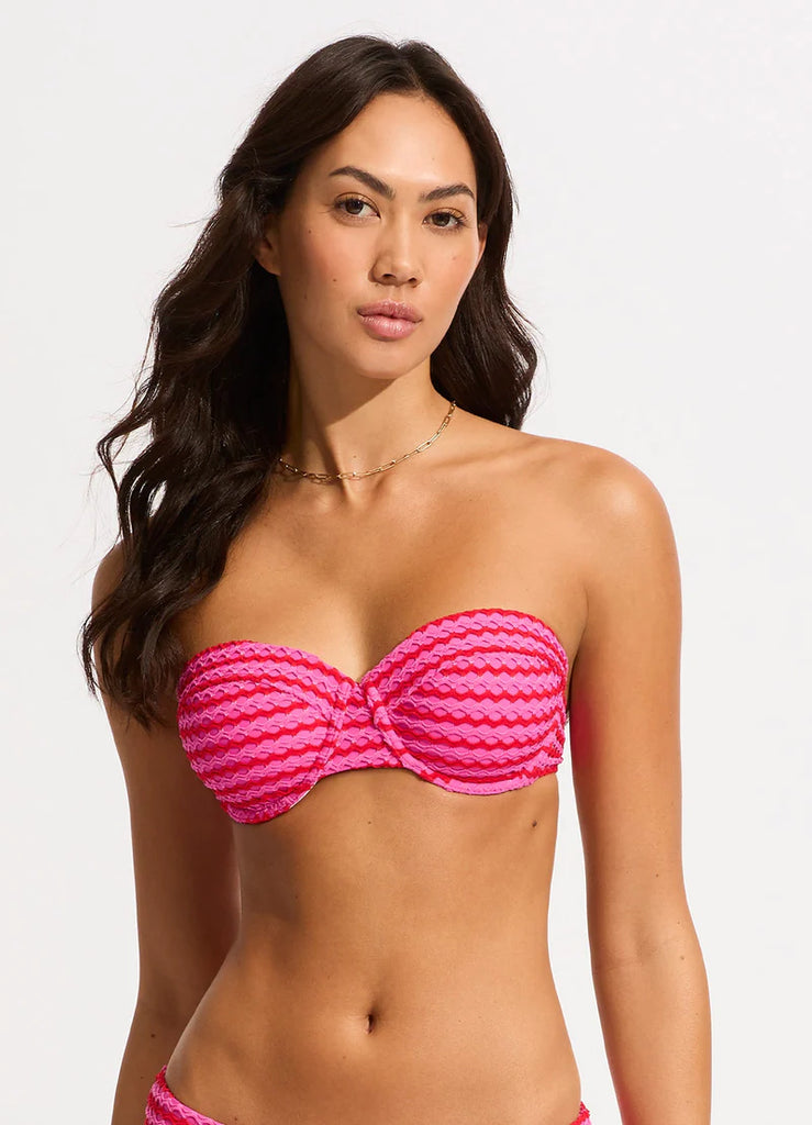 Mesh Effect Bustier Bikini Top - Chilli Red by Seafolly is currently available at Rawspice Boutique, South West Rocks. 