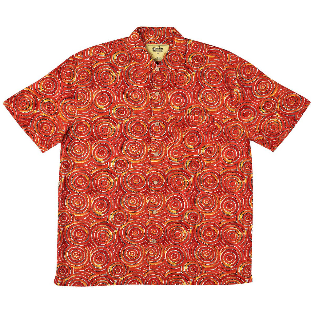 Mens Short Sleeve Bamboo Shirt - Jukurrpa Mina Mina by Kingston Grange is currently available from Rawspice Boutique, South West Rocks