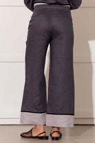 Nisha Cropped Contrast Pant - Charcoal by Adorne is currently available at Rawspice Boutique, South West Rocks.