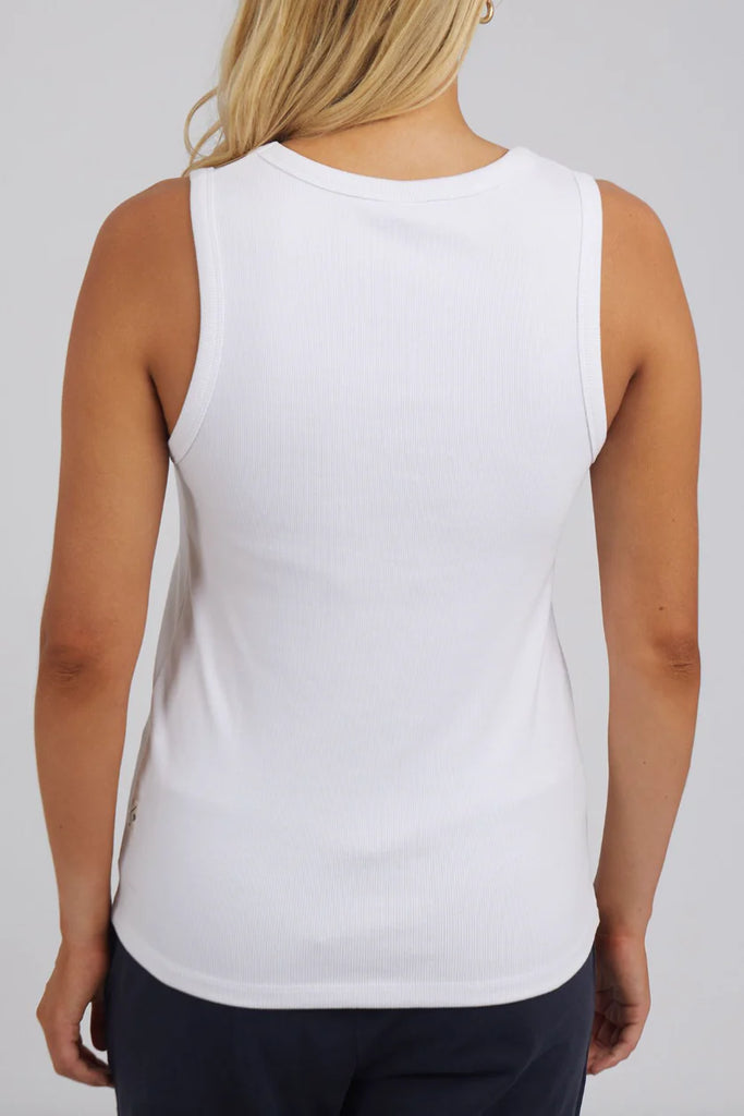 Rib Crew Tank - White from Elm is currently available from Rawspice Boutique, South West Rocks.