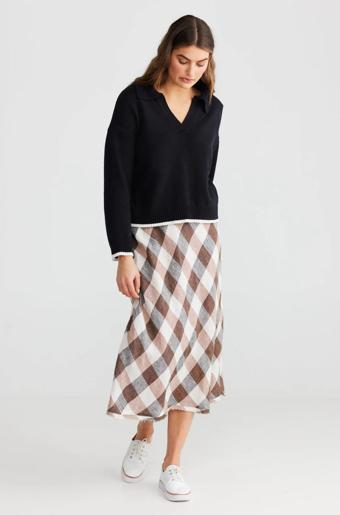 Sicily Skirt - Luciana Check by The Shanty Corporation is available at Rawspice Boutique. 