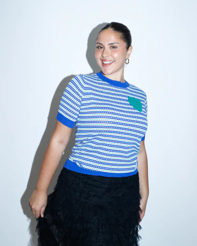 Sailor Stripe Top Green Heart by Frankie's Melbourne is currently available from Rawspice Boutique, South West Rocks. 