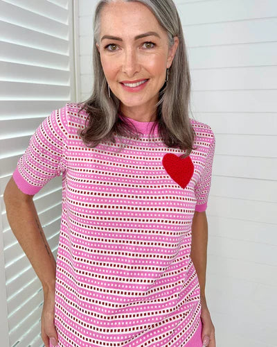 Sailor Stripe Top - Sailor Red Heart by Frankie's Melbourne is currently available from Rawspice Boutique South West Rocks.