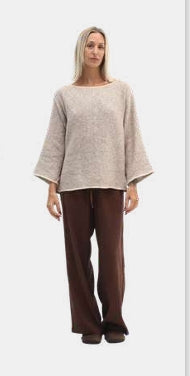 Elena Cotton Hessian Top by Carbon in textured cotton with a relaxed fit and lightweight design.
