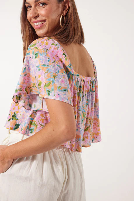Flora Crop Top - Sunset Hydrangea by Isle of Mine is currently available from Rawspice Boutique, South West Rocks