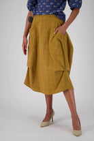 Milwaukee Textured Skirt Mustard by Olga De Polga is currently available from Rawspice Boutique, South West Rocks. 