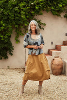 Milwaukee Textured Skirt Mustard by Olga De Polga is currently available from Rawspice Boutique, South West Rocks. 