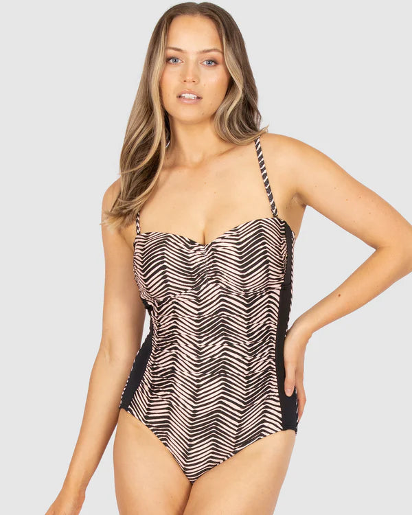 Tidal Wave Moulded Cup Bandeau One Piece Swimsuit by Baku is currently available from Rawspice Boutique, South West Rocks. 