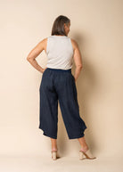 The Navy Addison Linen Pants by Imagine Fashion are currently available at Rawspice Boutique