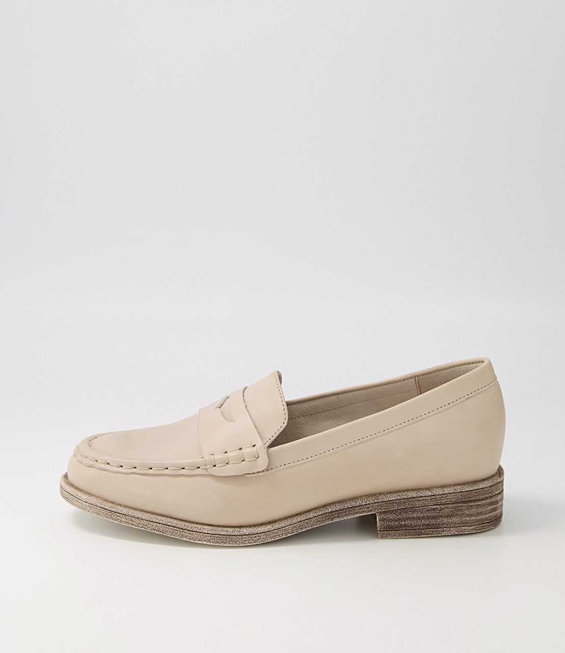 The Messina Almond Leather Loafers by Django & Juliette are currently available at Rawspice Boutique. 