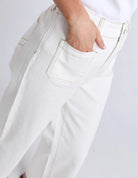 Alyssa Front Pocket Jeans in Vintage White with an ankle-length fit, front pockets and elasticated back waistband.