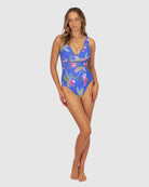 The Electric Amalfi Longline One Piece by Baku is available at Rawspice Boutique.