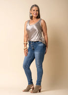 The Denim Blue Anica Pants by MIRRA MIRRA by IMAGINE FASHION are currently available at Rawspice Boutique. 