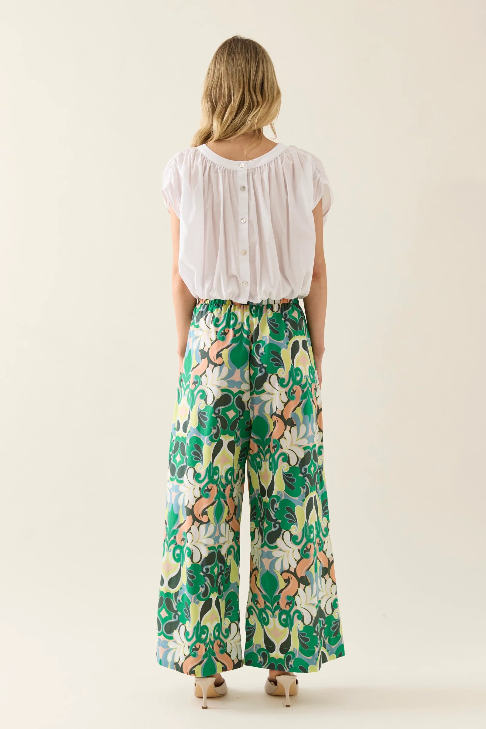 Lightweight white cotton crop top, reversible for two looks