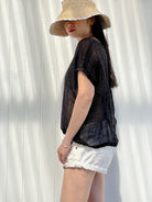 The Black Carina Box Top by Rustic Linen is available at Rawspice Boutique.