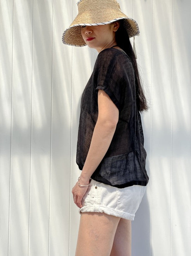 The Black Carina Box Top by Rustic Linen is available at Rawspice Boutique.