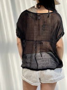 The Black Carina Box Top by Rustic Linen is available at Rawspice Boutique.