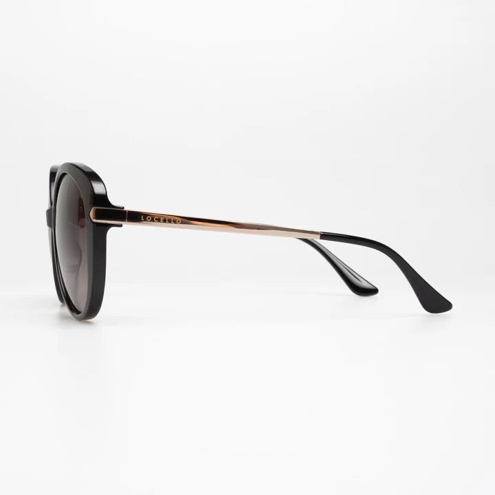 The Black CALLIE Sunglasses by LOCELLO are currently available at Rawspice Boutique.