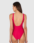 The Cherry Rococco Longline One Piece Swimsuit by Baku is available at Rawspice Boutique.