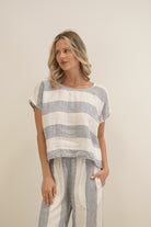 Carina Box Top by Rustic Linen, crafted from 100% stonewashed linen. A relaxed, breathable one-size style, perfect for effortless everyday dressing.