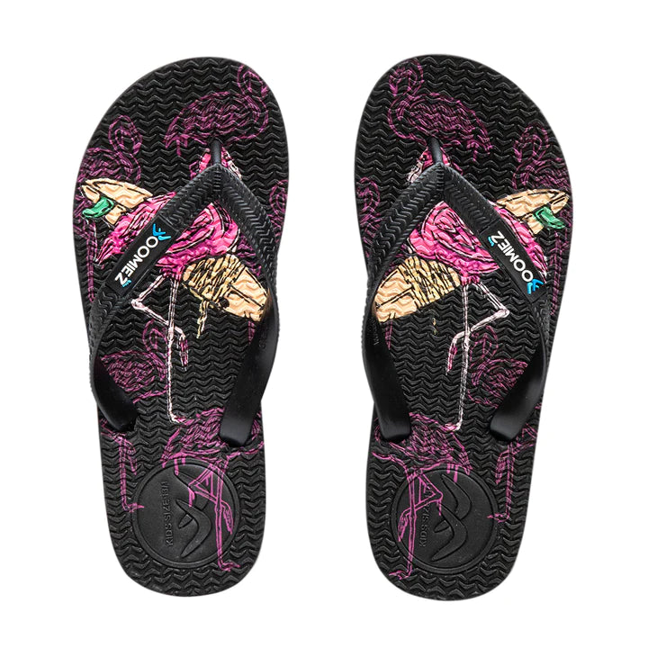 The Kids Flamingo Thongs + Additional Coloured Straps by Boomerangz are currently available at Rawspice Boutique.