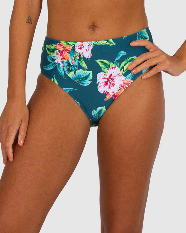 The Jungle Guam Mid Bikini Pant by BAKU is currently available at Rawspice Boutique.