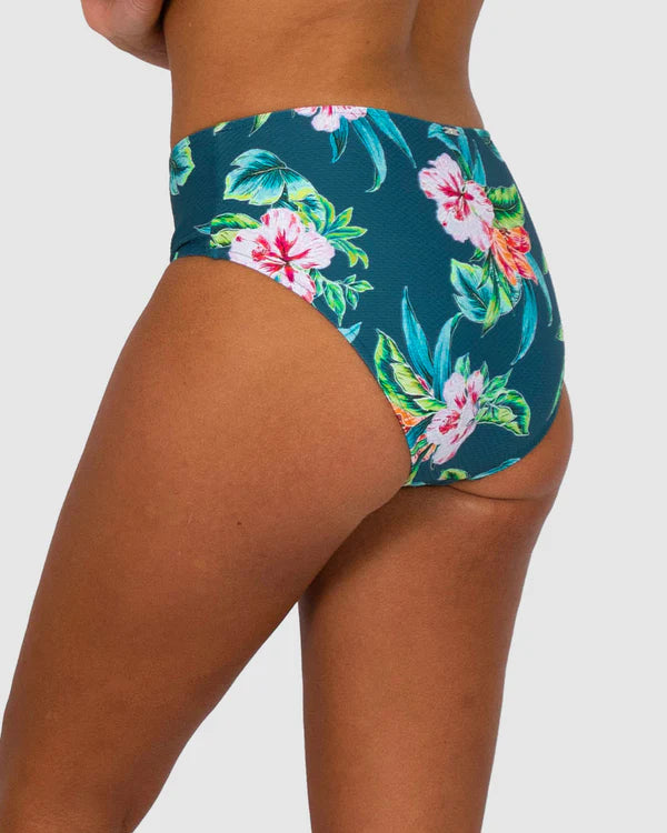 The Jungle Guam Mid Bikini Pant by BAKU is currently available at Rawspice Boutique.