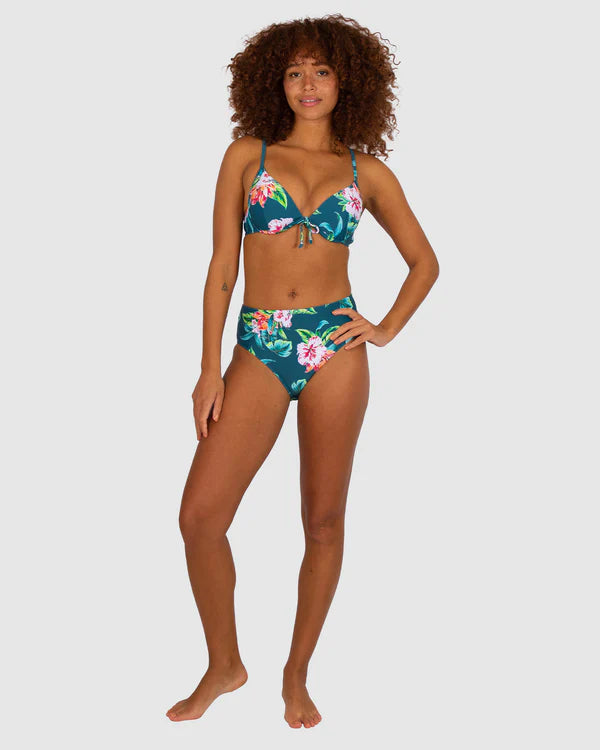 The Jungle Guam Mid Bikini Pant by BAKU is currently available at Rawspice Boutique.