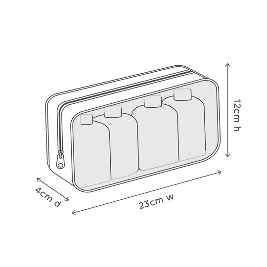 al.ive body Holiday Travel Pack featuring Sea Cotton & Coconut Wash and Lotion and White Tea & Argan Shampoo and Conditioner in a premium Stone and Steel Blue travel bag.
