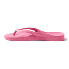 hot pink arch support thongs with contoured footbeds and ergonomic straps for enhanced comfort and stability.
