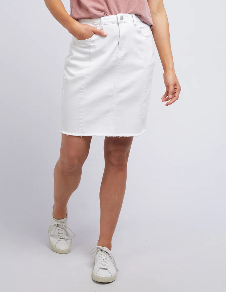 The White Kiama Skirt by FOXWOOD is currently available at Rawspice Boutique.