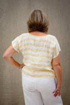 The Lemon Stripe Carina Box Top by Rustic Linen is available at Rawspice Boutique.