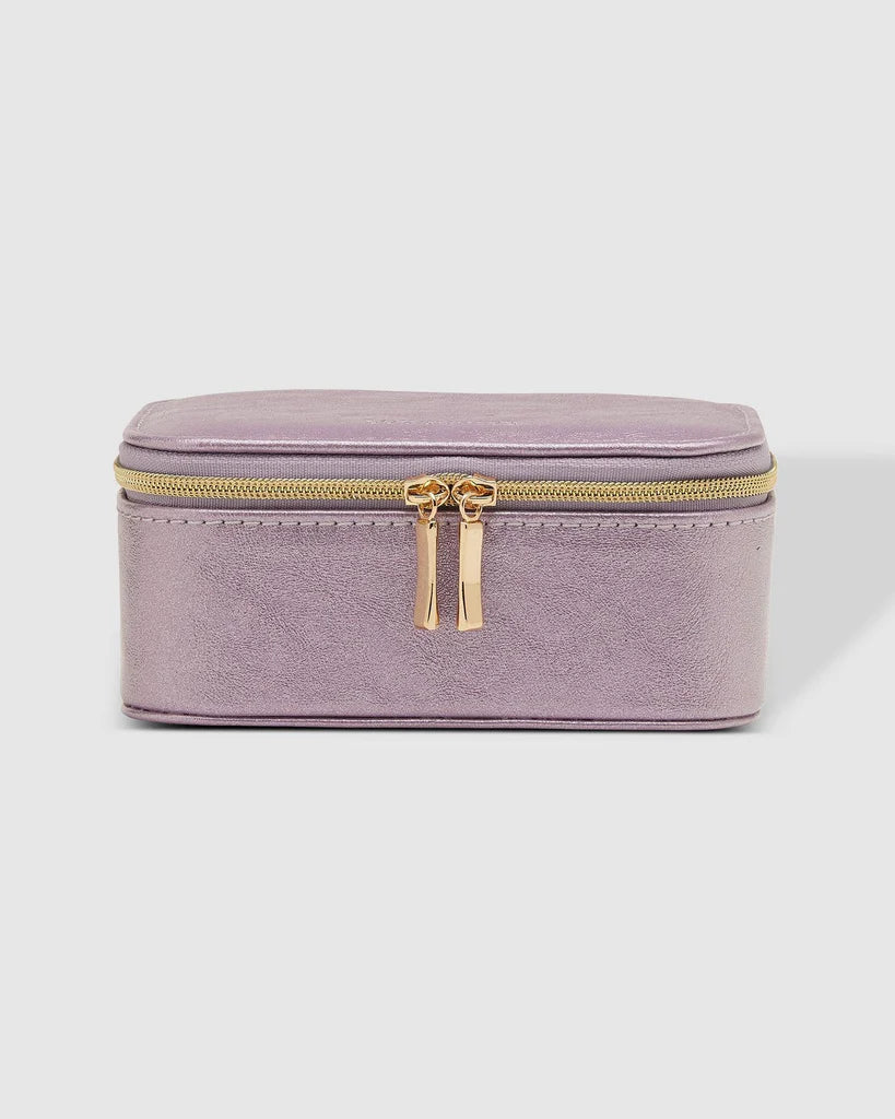The Lilac Lola Metallic Jewellery Box by Louenhide is currently available at Rawspice Boutique.