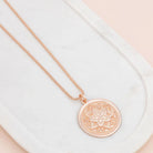 The Rose Gold Matt Large Pendant Long Necklace by LILLYCO AUSTRALIA is available at Rawspice Boutique.