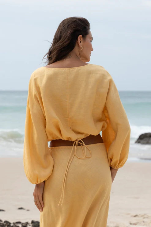 The Butter Louisa Linen Top by LILLY PILLY is available at Rawspice Boutique.