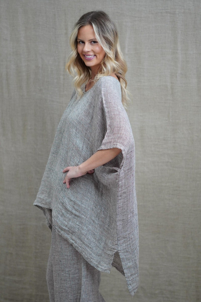 The Luna Oversized Top by Rustic Linen is currently available at Rawspice Boutique.