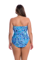 The Mermaid Twist Front Bandeau One Piece by Capriosca is currently available at Rawspice Boutique.