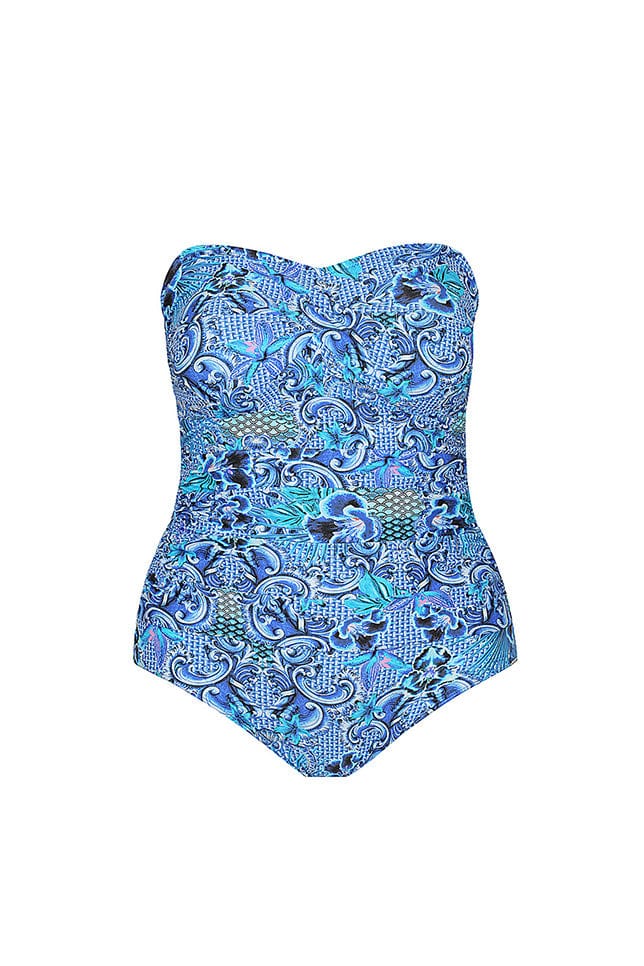 The Mermaid Twist Front Bandeau One Piece by Capriosca is currently available at Rawspice Boutique.