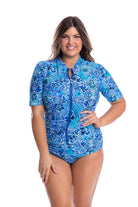 The Mermaid Short Sleeve Rash Vest by Capriosca is currently available at Rawspice Boutique.